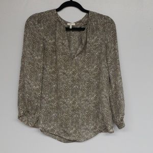 Joie Snake Print V-Neck Flowy 3/4 Sleeve Blouse